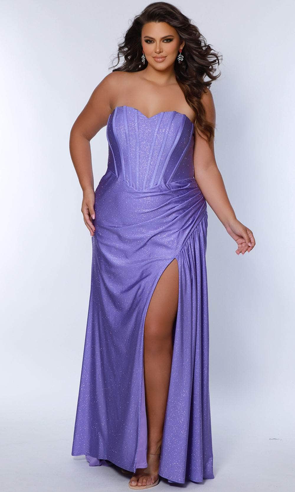 Sydney's Closet SC7390 - Strapless Glitter Prom Dress