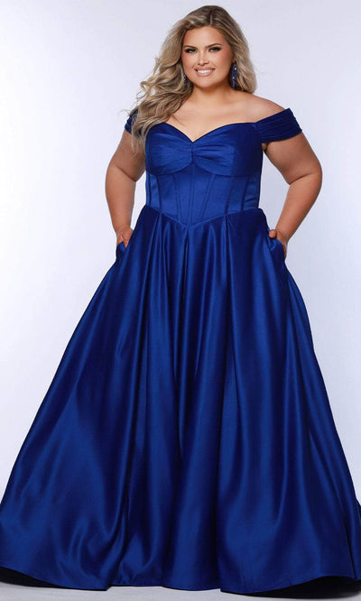 Sydney's Closet SC7400 - Floral Beaded Sheath Evening Gown Formal Gowns