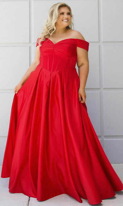 Sydney's Closet SC7400 - Floral Beaded Sheath Evening Gown Formal Gowns