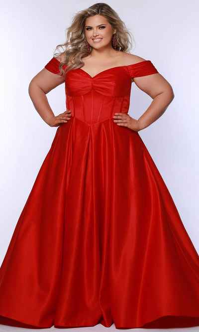 Sydney's Closet SC7400 - Floral Beaded Sheath Evening Gown Formal Gowns