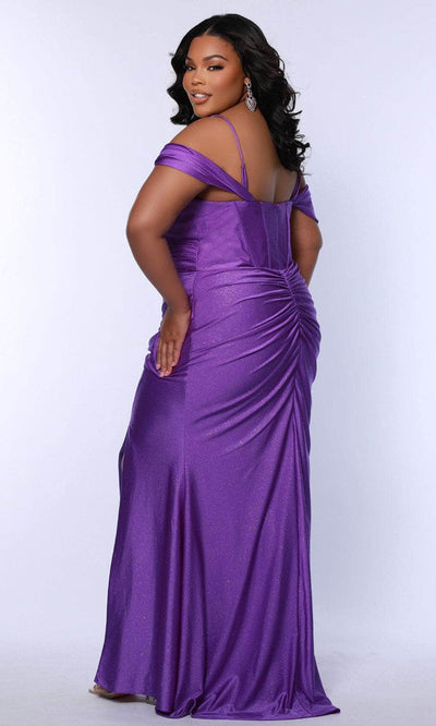 Sydney's Closet SC7402 - Sophisticated V-neck Jersey Gown Prom Dresses