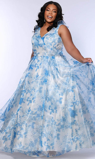Sydney's Closet SC7404 - Fitted Jersey Gown with Ruched Detail Evening Dresses