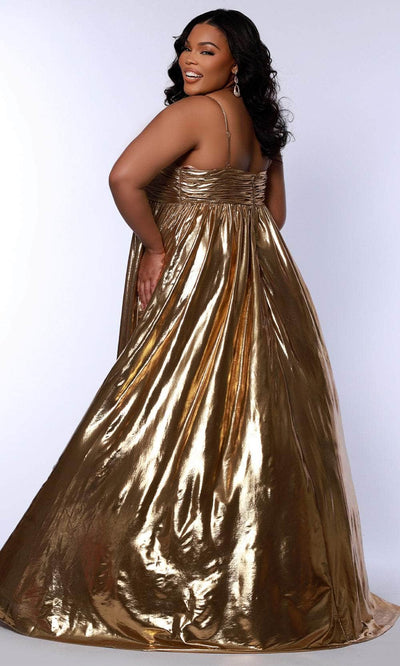 Sydney's Closet SC7414 - Fitted Jersey Gown with Ruched Detail Prom Dresses