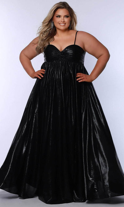 Sydney's Closet SC7414 - Fitted Jersey Gown with Ruched Detail Prom Dresses