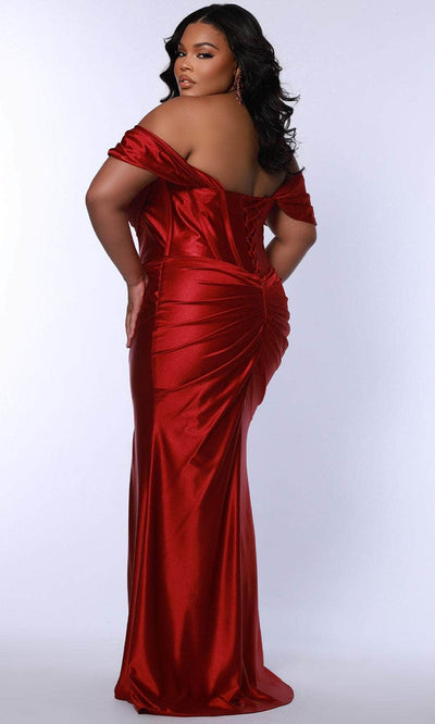 Sydney's Closet SC7416 - Sophisticated V-neck Jersey Gown Prom Dresses