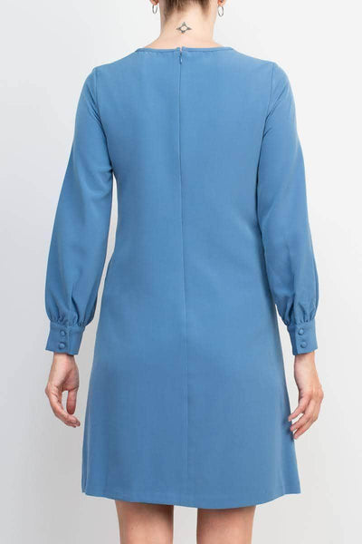 T Tahari THF97004 - Long Sleeve Crepe Cocktail Dress