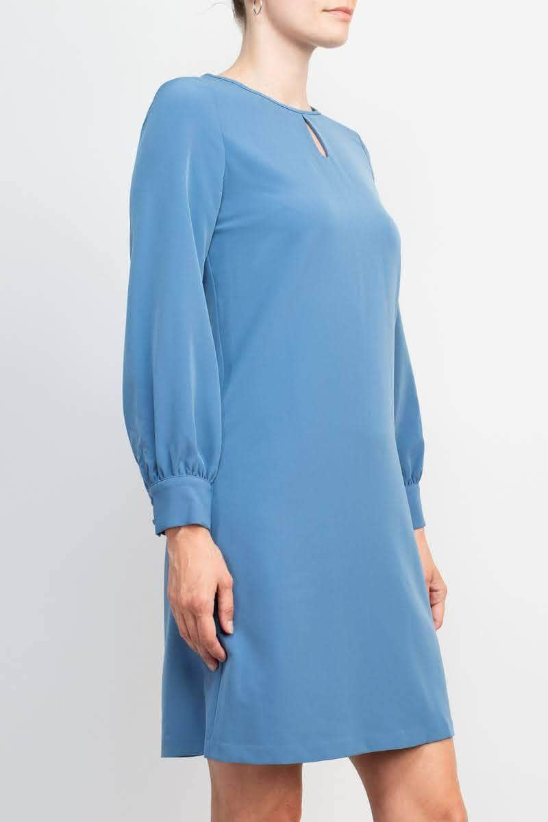 T Tahari THF97004 - Long Sleeve Crepe Cocktail Dress