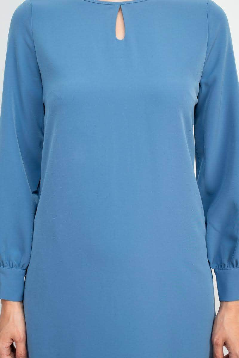 T Tahari THF97004 - Long Sleeve Crepe Cocktail Dress