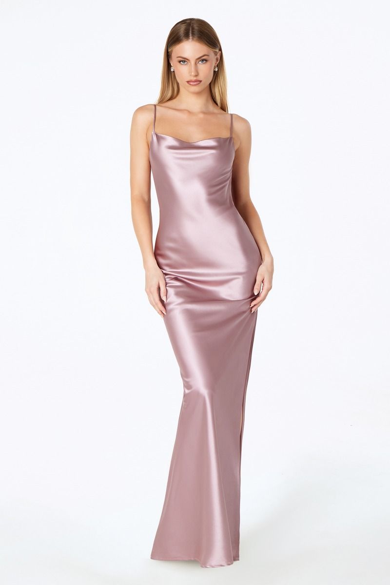 Ladivine T2000 - Low Cowl Back Long Formal Dress Prom Dresses in Black