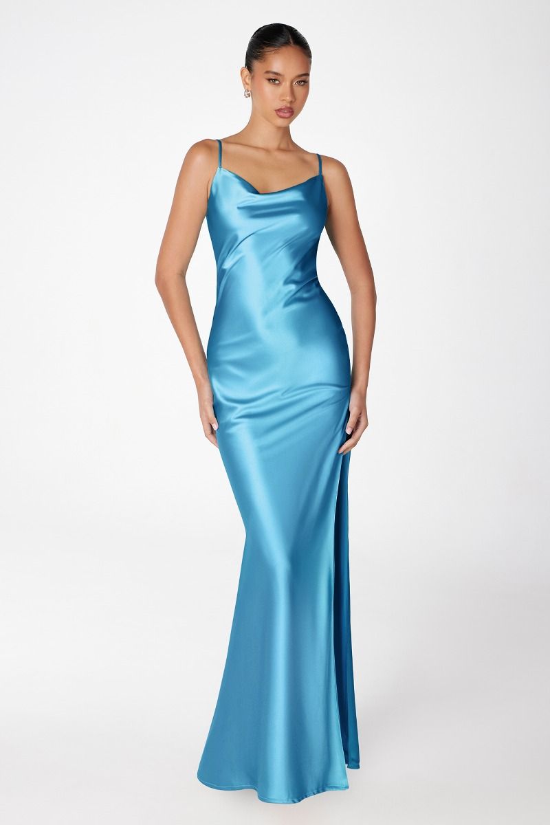 Ladivine T2000 - Low Cowl Back Long Formal Dress Prom Dresses in Black