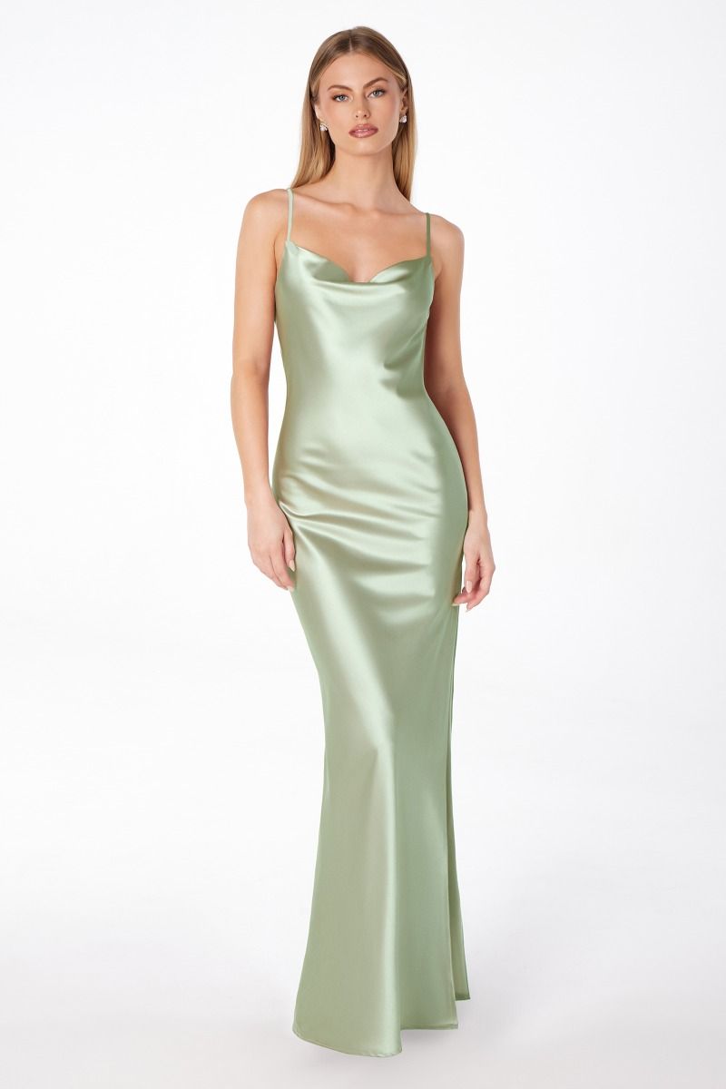 Ladivine T2000 - Low Cowl Back Long Formal Dress Prom Dresses in Black