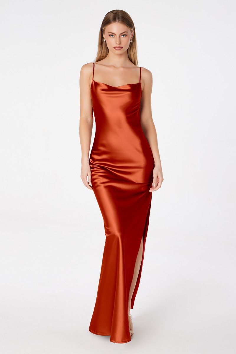 Ladivine T2000 - Low Cowl Back Long Formal Dress Prom Dresses in Black