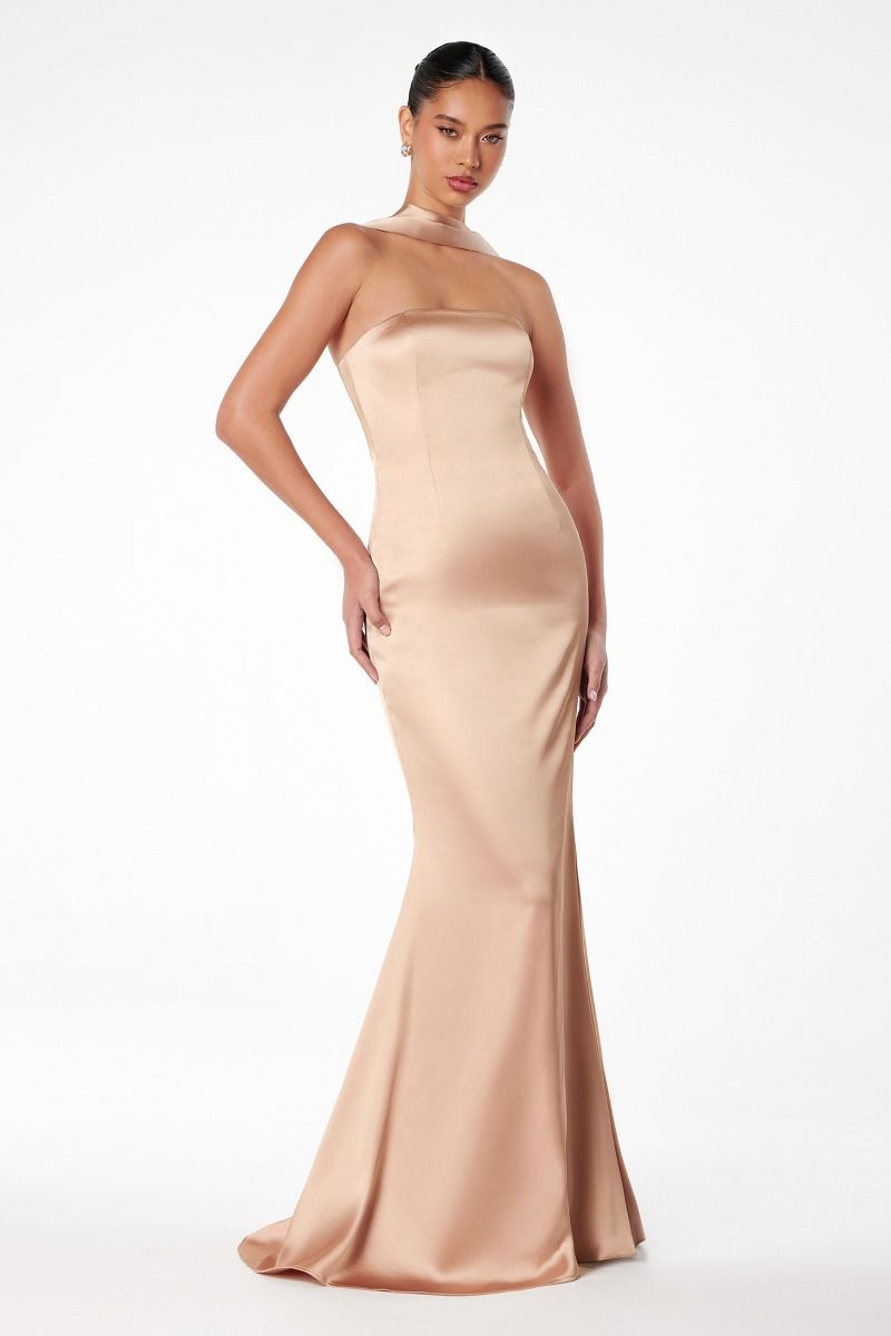 Ladivine T2012 - Strapless Satin Mermaid Gown Prom Dresses in Emerald