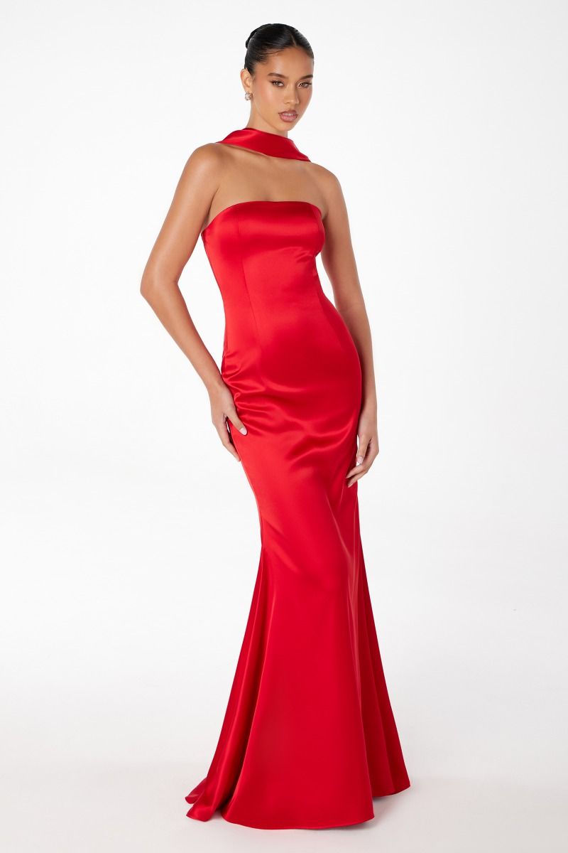 Ladivine T2012 - Strapless Satin Mermaid Gown Prom Dresses in Gold