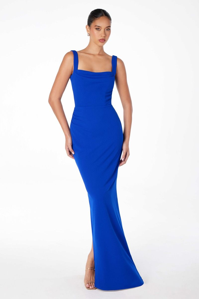 Ladivine T3000 - Crepe Sleeveless Sheath Long Dress Prom Dresses in Magenta