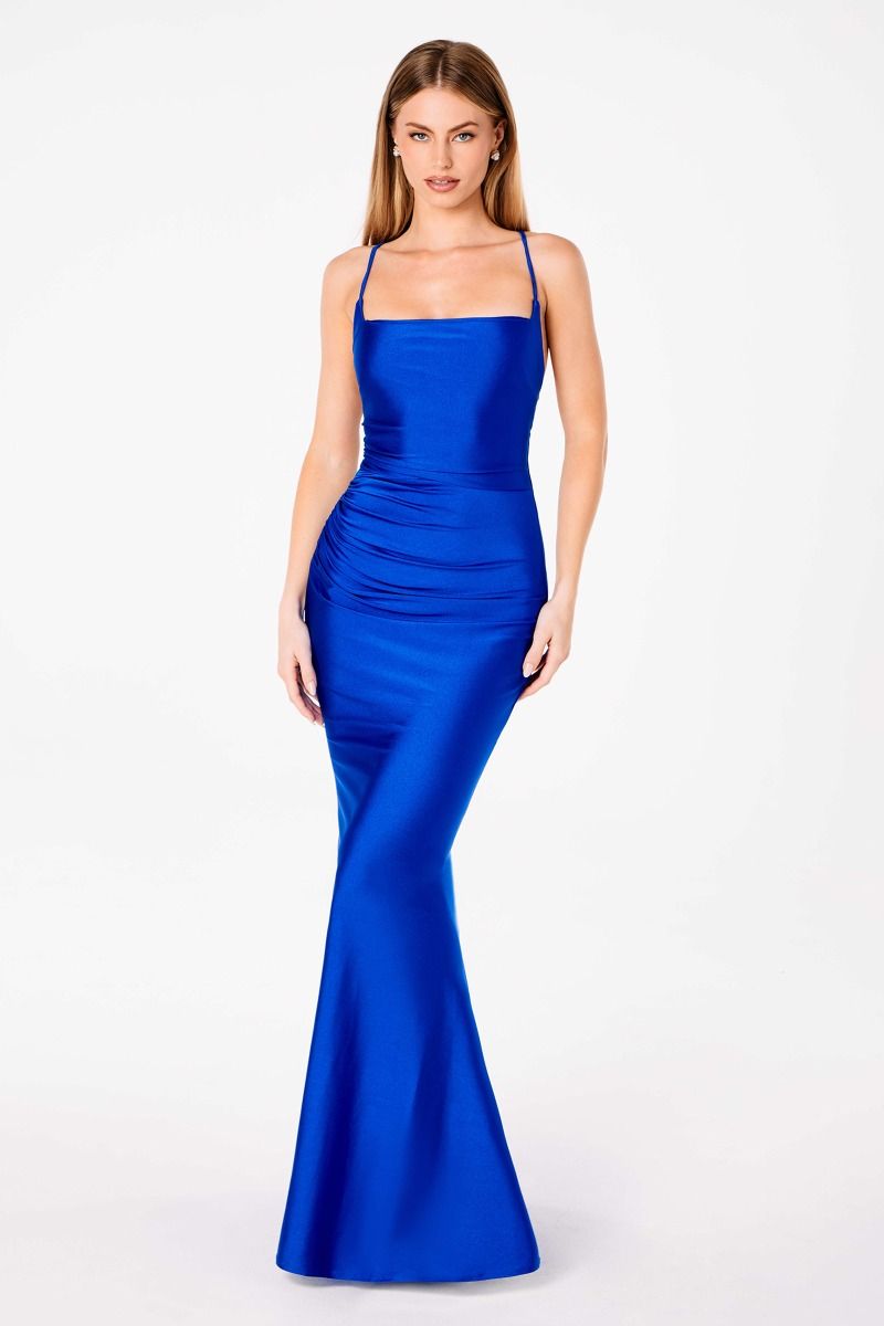 Ladivine T3001 - Lace-Up Back Sheath Formal Dress Prom Dresses in Black
