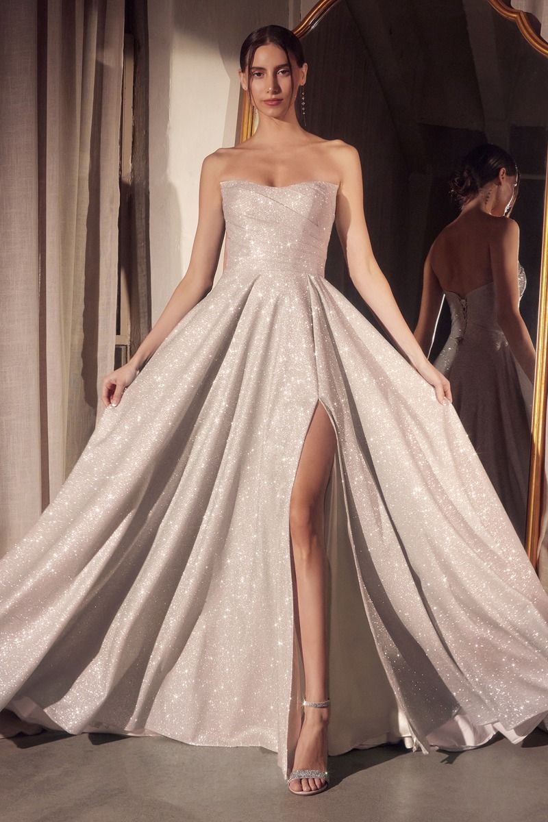 Amoris by Ladivine T701 - Glitter Dusted A-Line Evening Dress