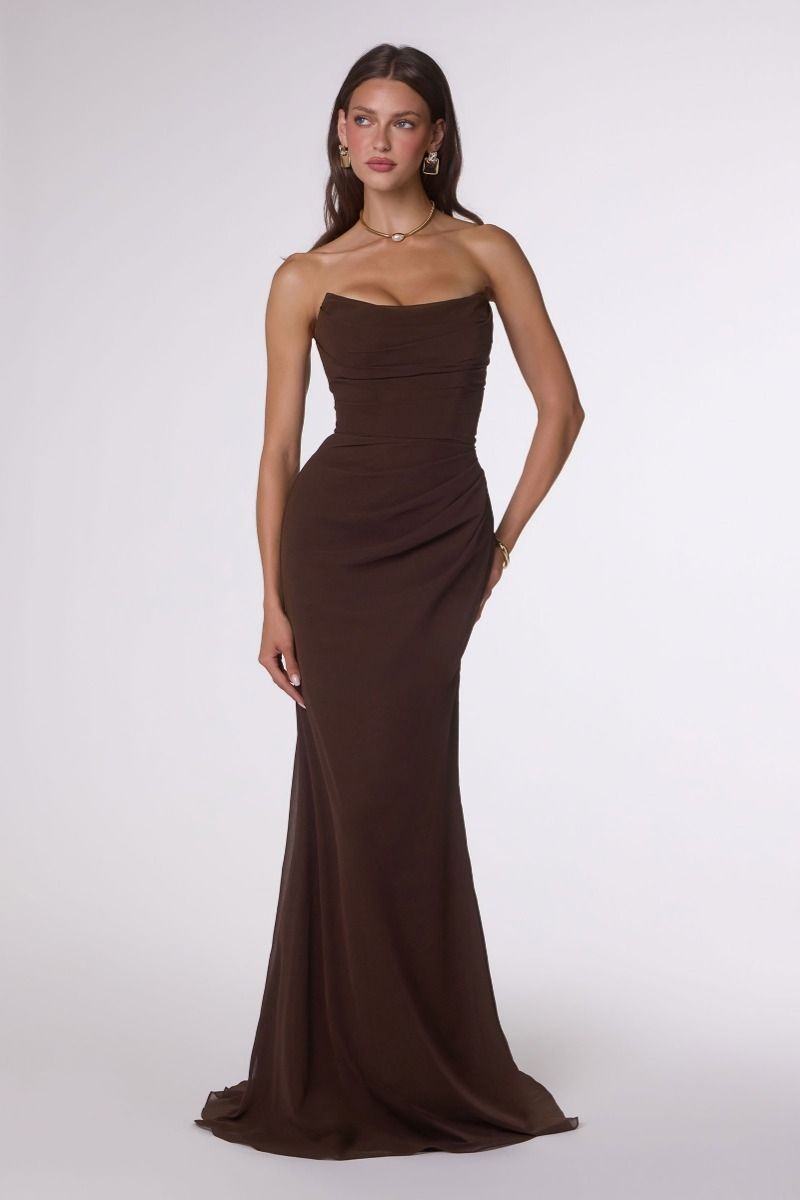 Amoris by Ladivine T702 - Fitted Strapless Evening Dress