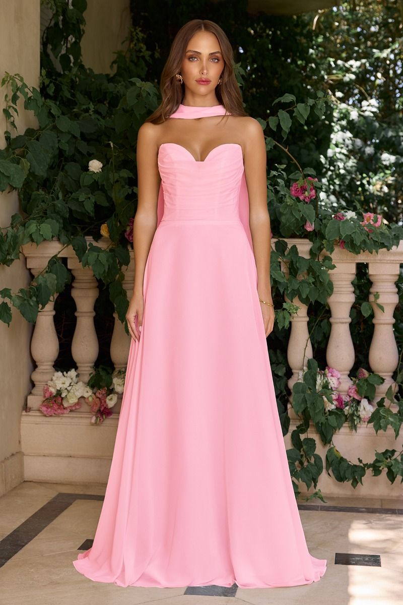 Amoris by Ladivine T703 - Strapless Lace-Up back A-Line Gown