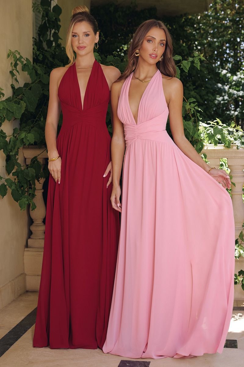 Amoris by Ladivine T715 - Flowing Chiffon A-Line Long Dress Bridesmaid Dresses in Black