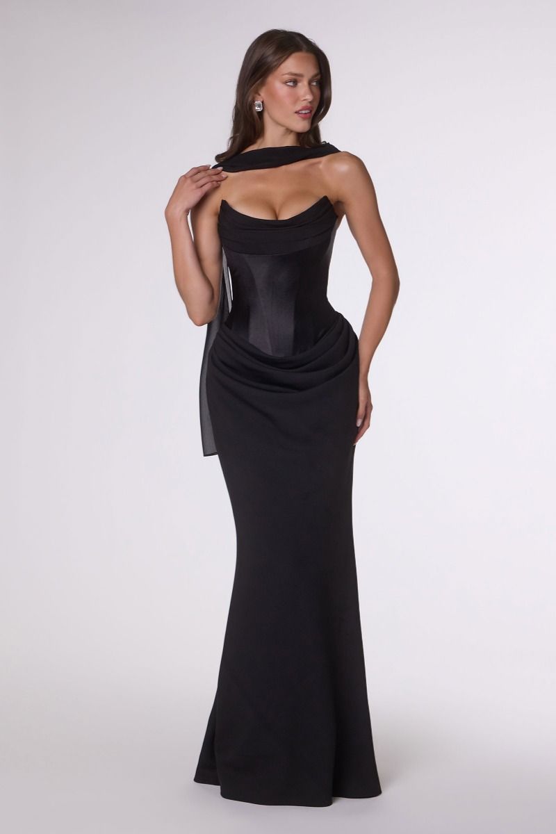 Strapless Cowl Gown