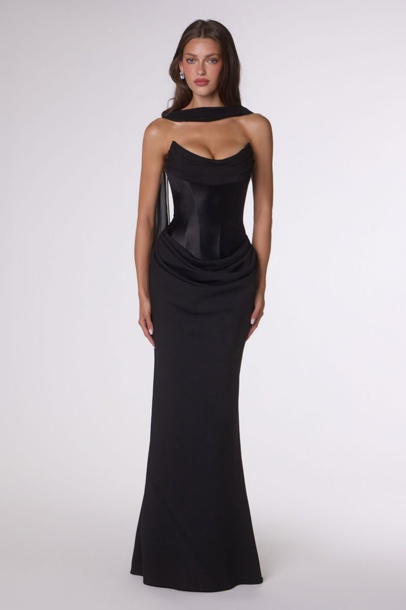 Strapless Cowl Gown