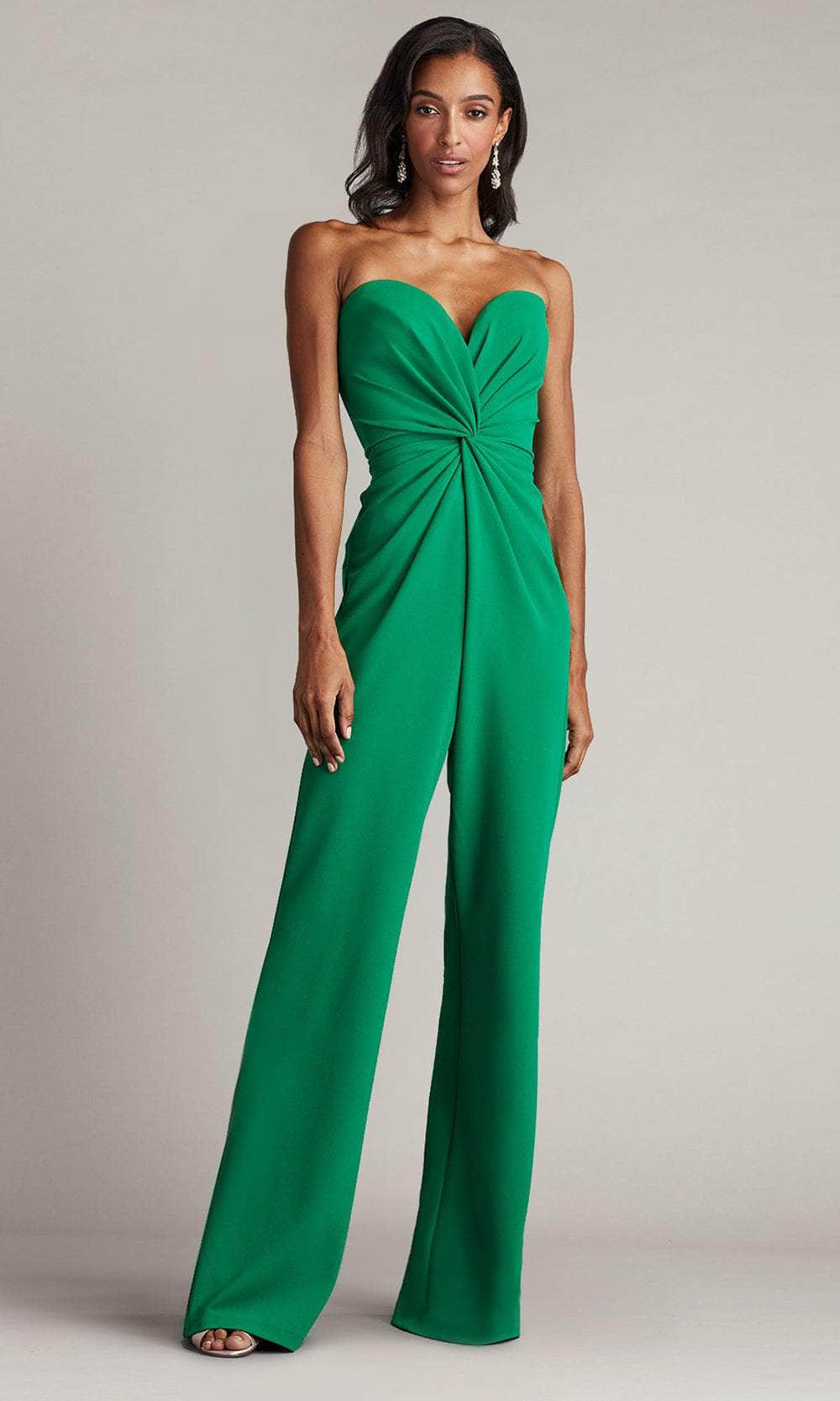 Tadashi Shoji BOS24375Y - Twist Detail Strapless Jumpsuit Formal Pantsuits XXS / Aloe Green