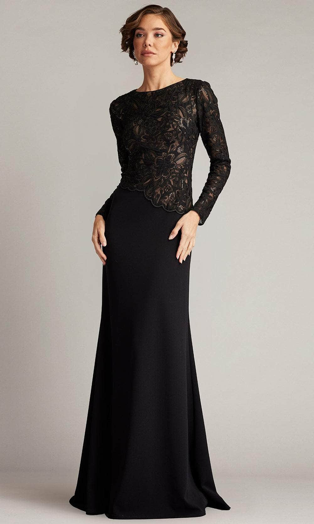 Tadashi Shoji CBI16206LXY - Long Sleeve Lace Bodice Gown Mother of the Bride Dresses