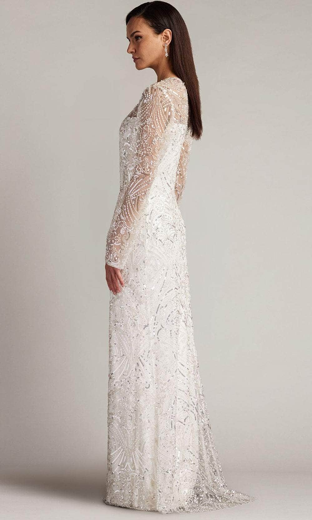 Tadashi Shoji CCY23412LBR - Long Sleeve Beaded Bridal Gown Wedding Dresses