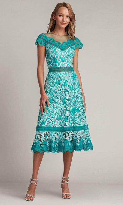 Tadashi Shoji CDP24054MD - Embroidered Illusion Jewel Evening Dress Homecoming Dresses