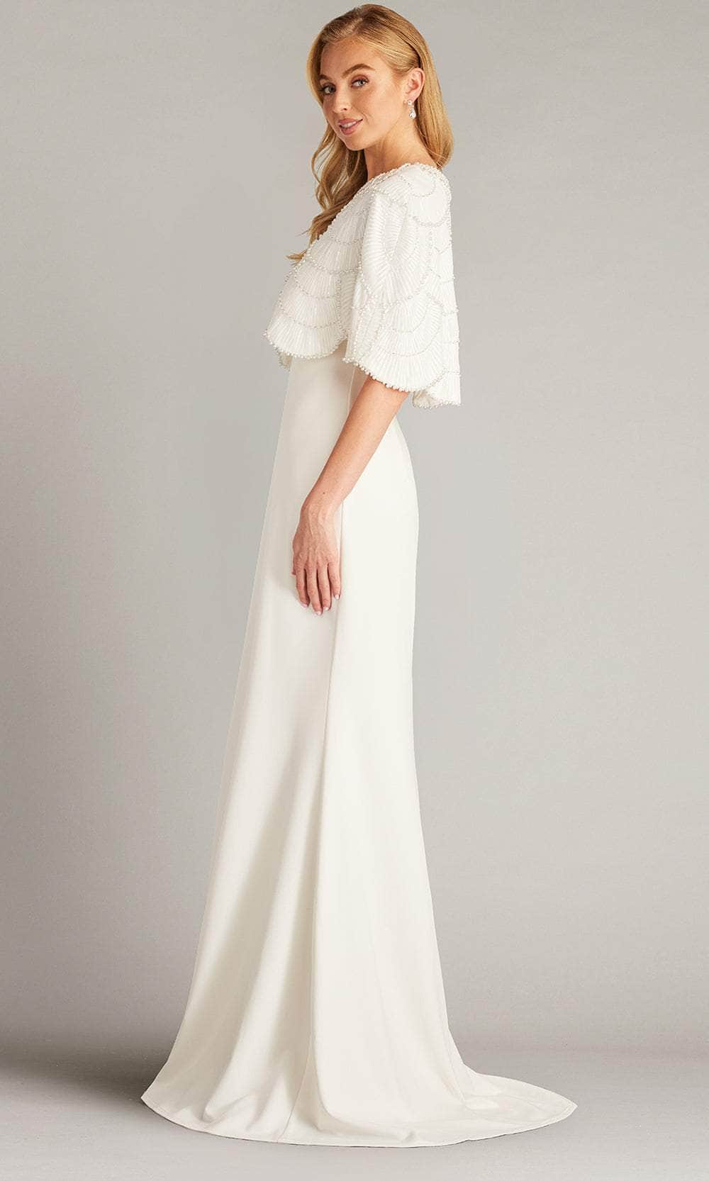 Tadashi Shoji Women's Reba Embellished Cape Overlay Bridal Gown - Ivory Tadashi Shoji Women's Reba Embellished Cape Overlay Bridal Gown - Ivory