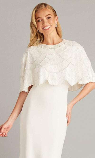 Tadashi Shoji CFK24427LBR - Embellished Cape Sleeve Bridal Gown Bridal Dresses