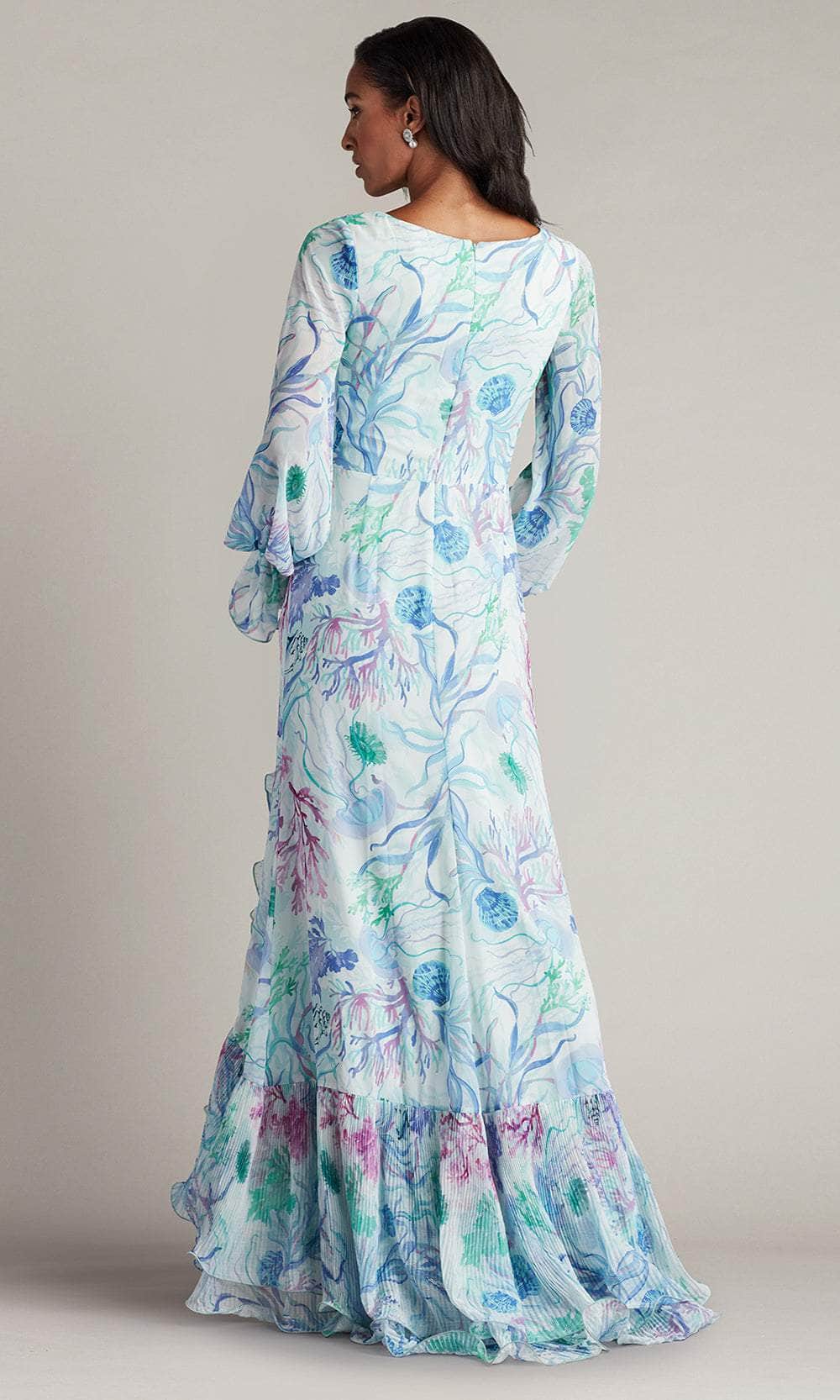 Tadashi Shoji CFL24404L - V-Neck Ruffle Trim Long Gown Mother Of The Bride Dresses
