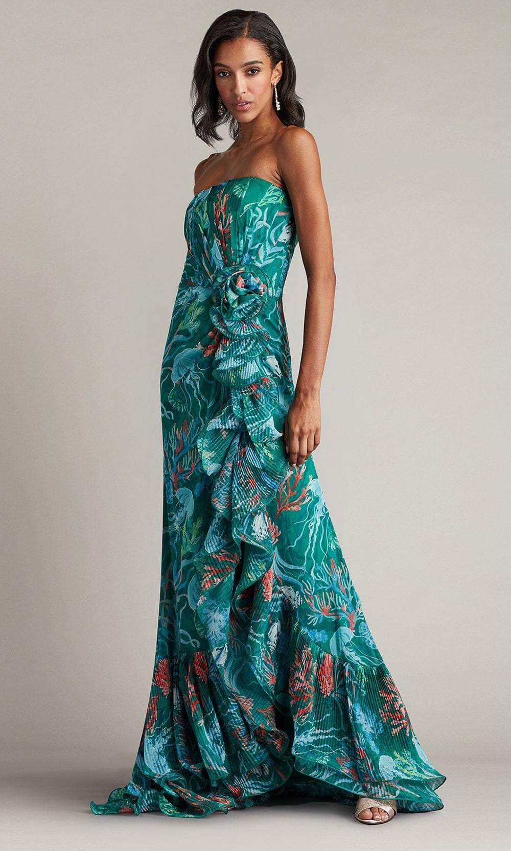 Tadashi Shoji CFM24386L - Printed Strapless Prom Dress Evening Dresses