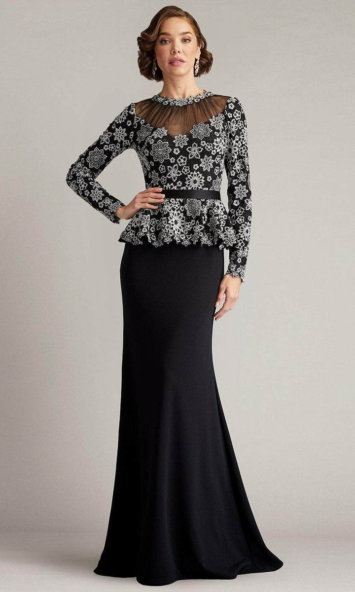 Tadashi Shoji CFX24572L - Long Mesh/Crepe Mermaid Dress