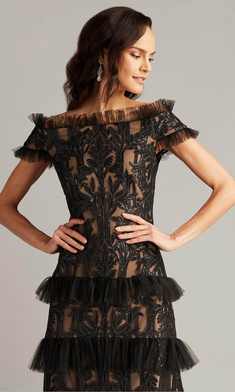 Tadashi Shoji CGX24921L - Embroidered Sheath Evening Gown Tadashi Shoji CGX24921L - Embroidered Sheath Evening Gown