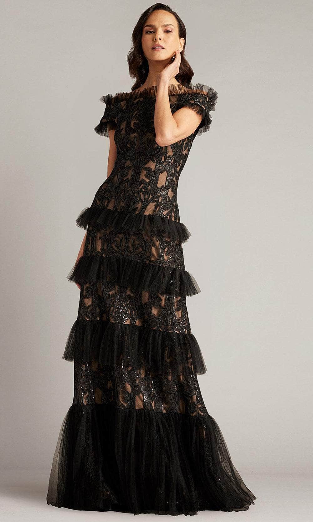 Tadashi Shoji CGX24921L - Embroidered Sheath Evening Gown Tadashi Shoji CGX24921L - Embroidered Sheath Evening Gown