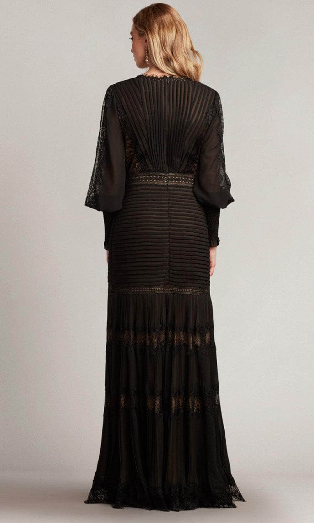 Tadashi Shoji YV21070L - V-Neck Bishop Sleeve Evening Gown Special Occasion Dress