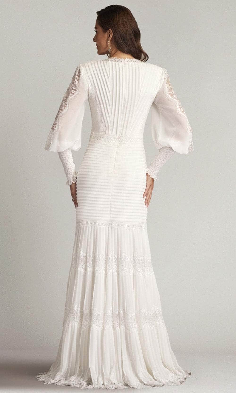 Tadashi Shoji YV21070L - V-Neck Bishop Sleeve Evening Gown Special Occasion Dress