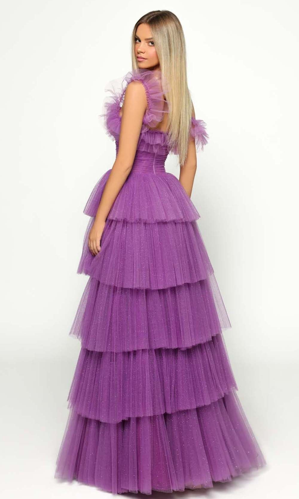 Tarik Ediz - 51038 Tiered A-Line Evening Dress Prom Dresses
