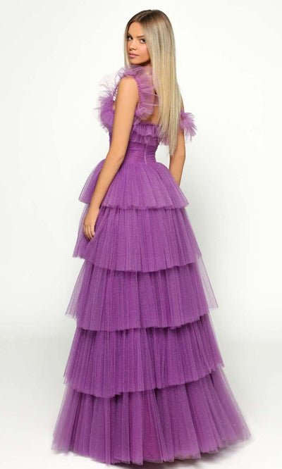 Tarik Ediz - 51038 Tiered A-Line Evening Dress Prom Dresses