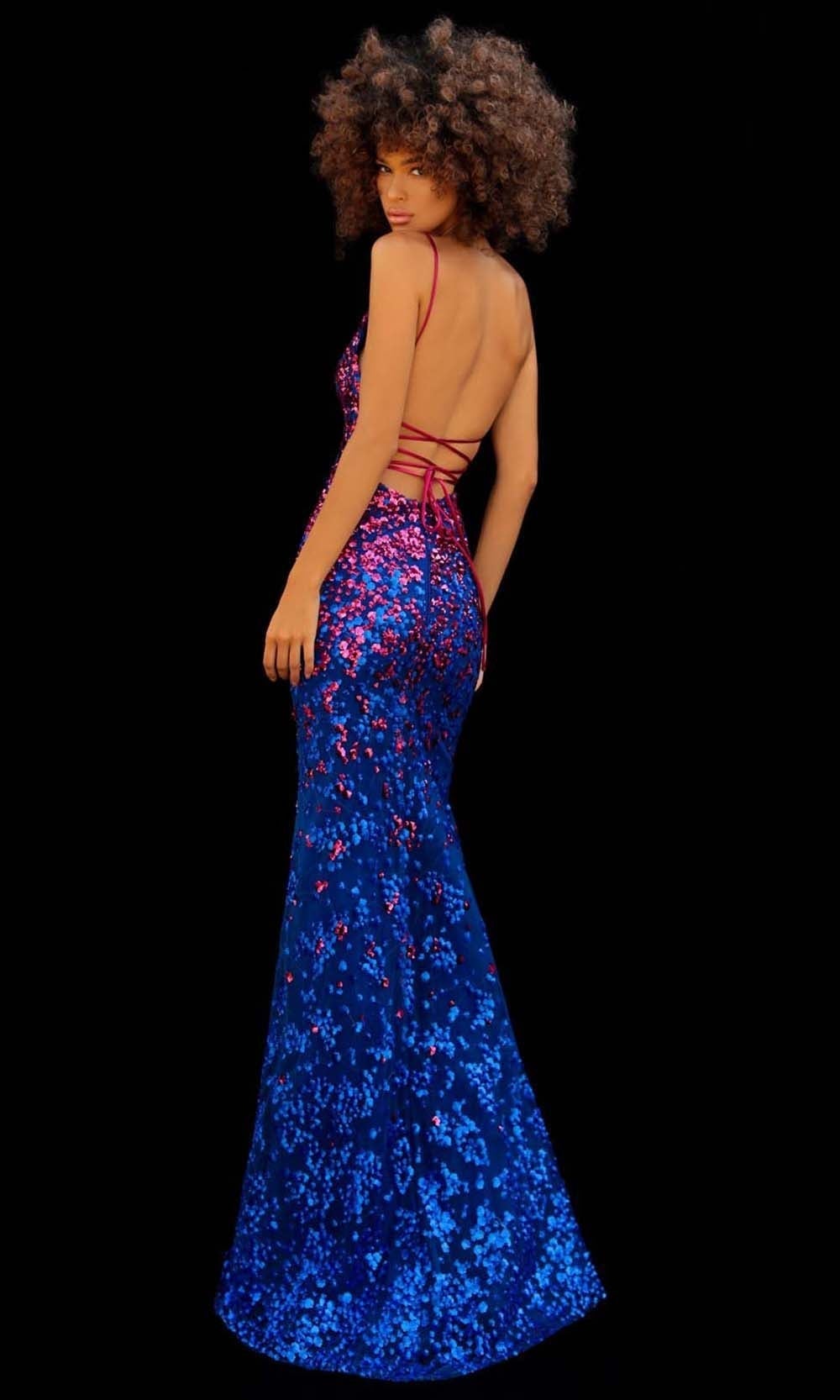 Tarik Ediz - 51049 Scallop Plunge Sequin Gown Prom Dresses