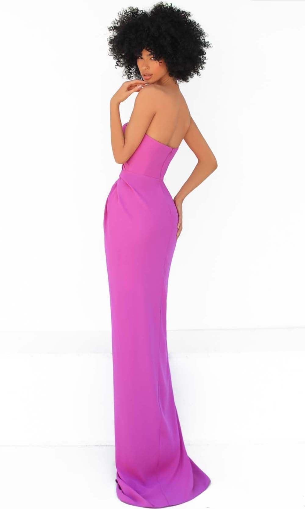 Tarik Ediz - 51052 Strapless Ruched Slit Gown Prom Dresses
