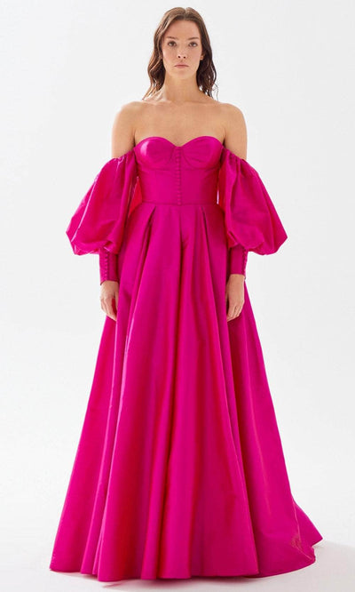 Tarik Ediz 52010 - Puff Sleeve Sweetheart Prom Dress Prom Dresses