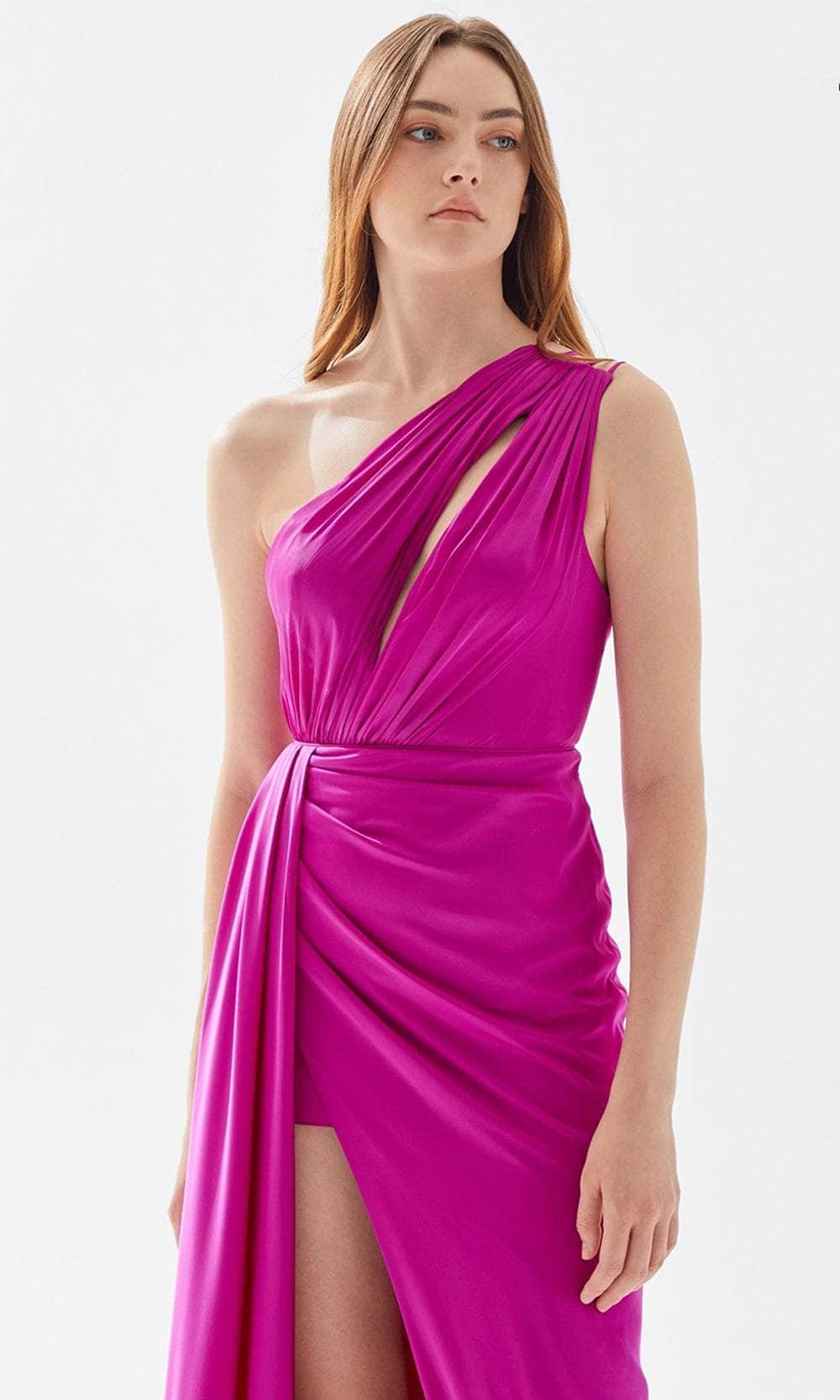 Tarik Ediz 52015 - One Shoulder Satin Prom Gown Prom Dresses