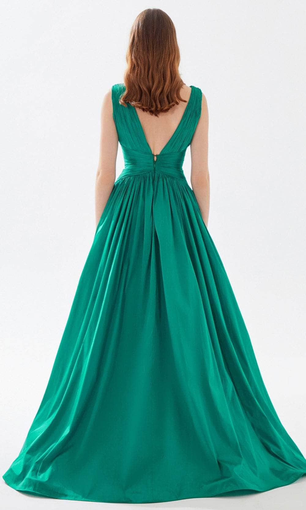 Tarik Ediz 52062 - Ruched Provocative Taffeta Gown Prom Dresses