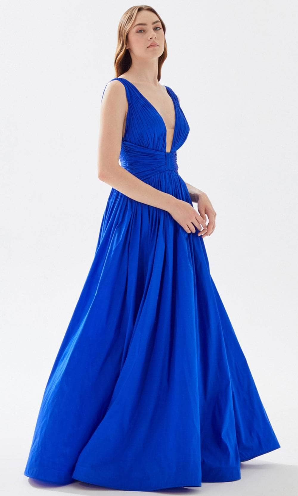 Tarik Ediz 52062 - Ruched Provocative Taffeta Gown Prom Dresses