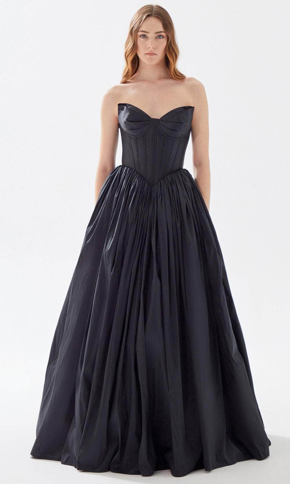 Tarik Ediz 52069 - Bustier A-Line Prom Dress Prom Dresses 00 / Black