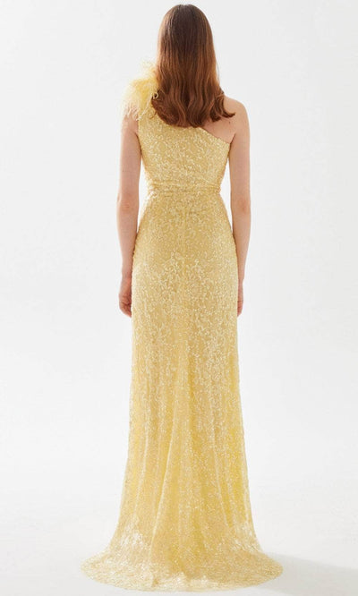Tarik Ediz 52080 - Laced Asymmetric Prom Dress Prom Dresses