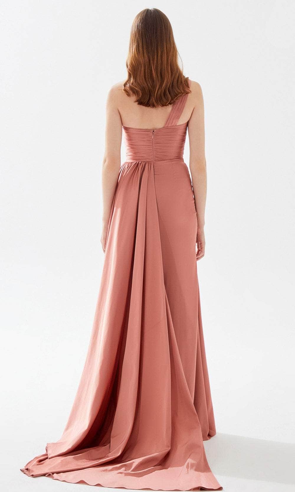 Tarik Ediz 52115 - One Shoulder Strap Ruched Dress Prom Dresses
